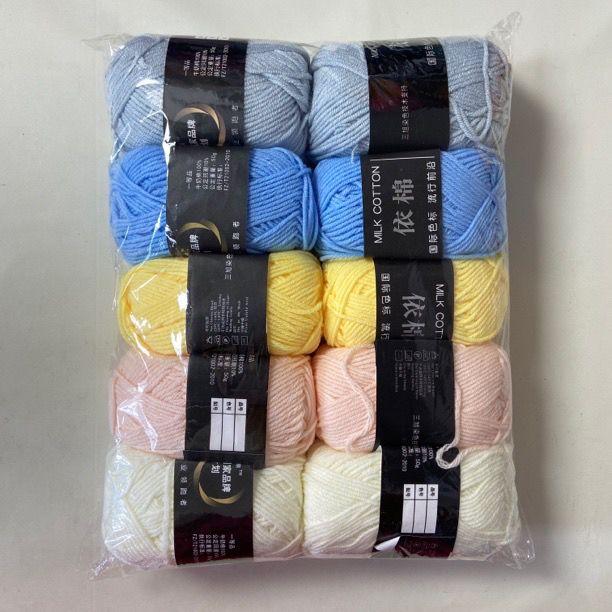 

500 г/Лот 10 мотков Набор пряжи из молочного хлопка Ручная работа DIY Поделки Свитер Шарф Крючок Вязальная пряжа Комбинация Вязальные принадлежности
