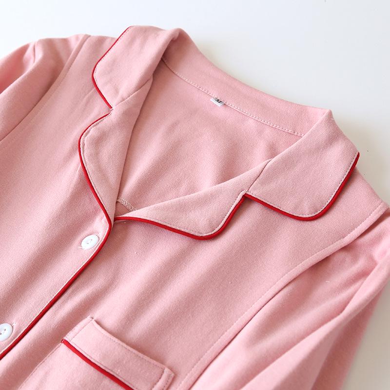 Pure Cotton Knit Maternity Pajama Set - Long Sleeve Nursing Cardigan for Spring & Autumn