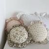 Nordic Style Cotton Ruffled Pillow Small Fresh Floral Sweet Ruffles Chair Cushion Stuffed Home Sofa Bed Car Waist Pillow Decor