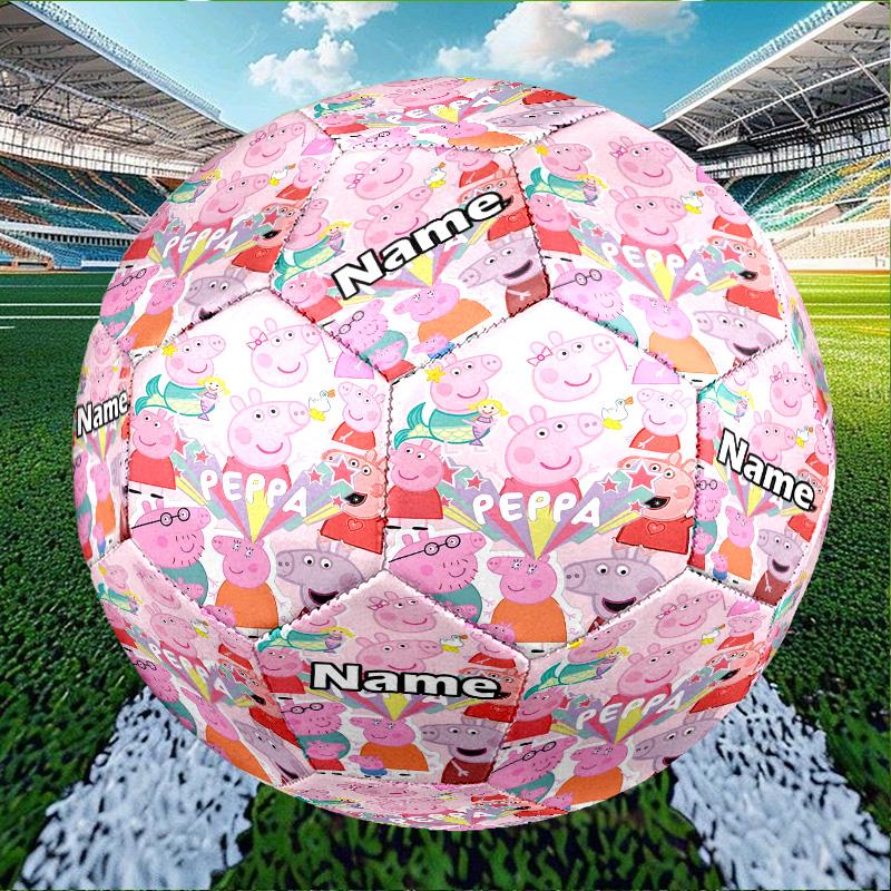 Custom Name Personalized Peppa Pig-A Print Size 5 Soccer Ball Training & Match Football, for Team, Kicking, Gift for Football Enthusiasts