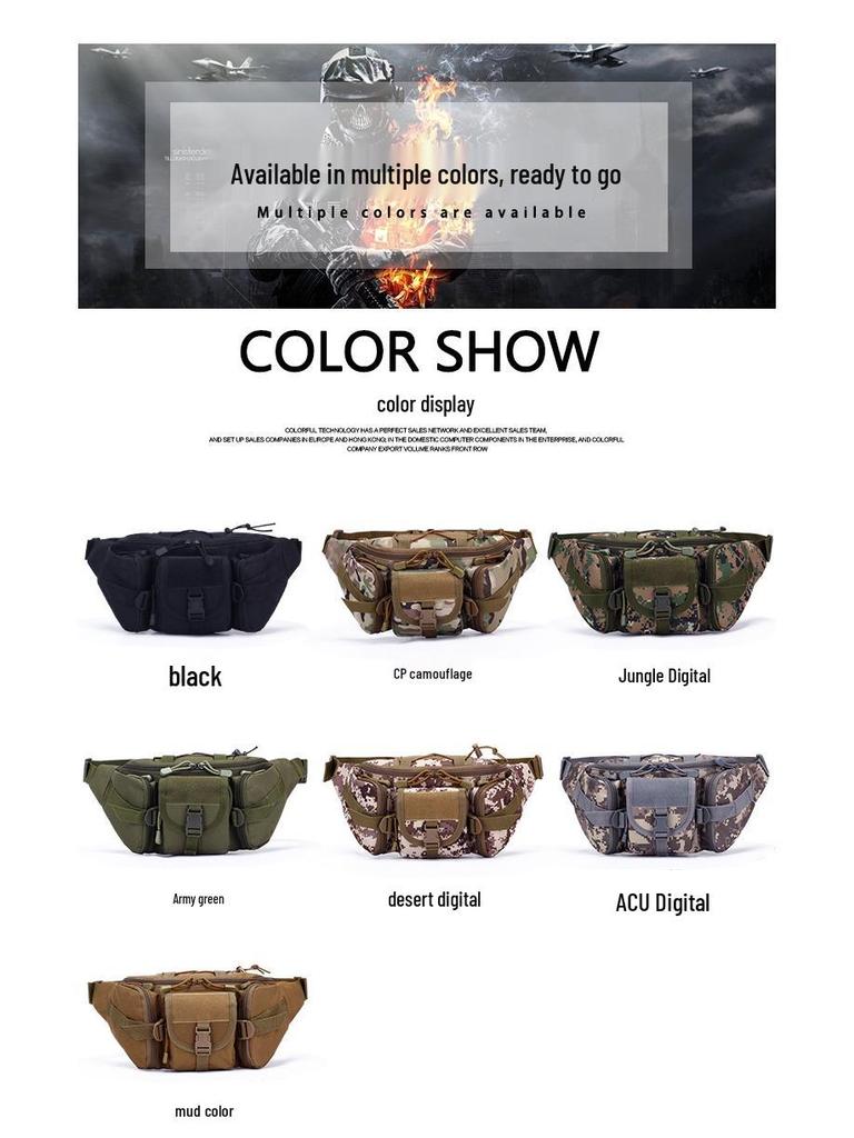 Large Waterproof Tactical Waist Bag: Multifunctional, Wear-Resistant for Outdoor Sports, Cycling, Hiking
