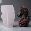 Mystical Red Feather Horse Head Silicone Mold with Exquisite Pegasus Feathers and Mane Details, 3D DIY Handmade Candle Mold