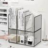 Non-Slip Documents Stand Three-Compartment Book Holder Durable Transparent Bookends  Stationery