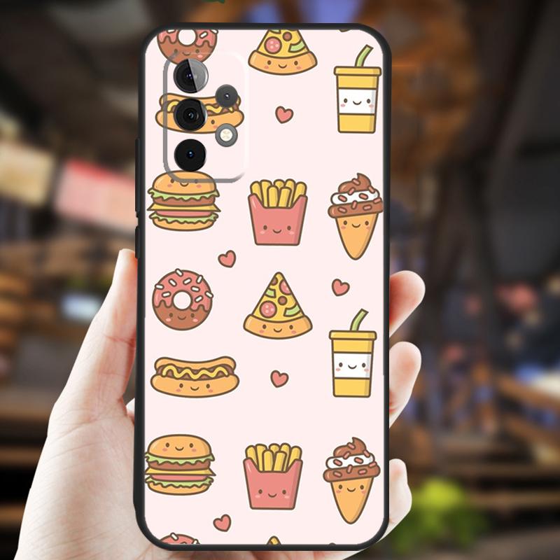 French Fries Burger Pizza Case For Samsung Galaxy A15 A35 A55 A53 A33 A13 A36 A56 A26 A16 A22 A32 A52 A54 A34 A05 A06