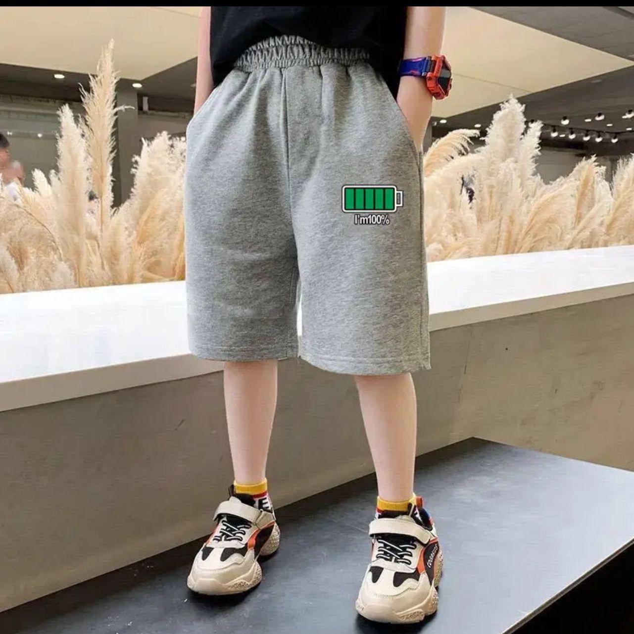 

Детские летние шорты с рисунком из мультфильма, детские хлопковые брюки длиной до колена с эластичной резинкой на талии, серые школьные короткие спортивные штаны для мальчиков 130