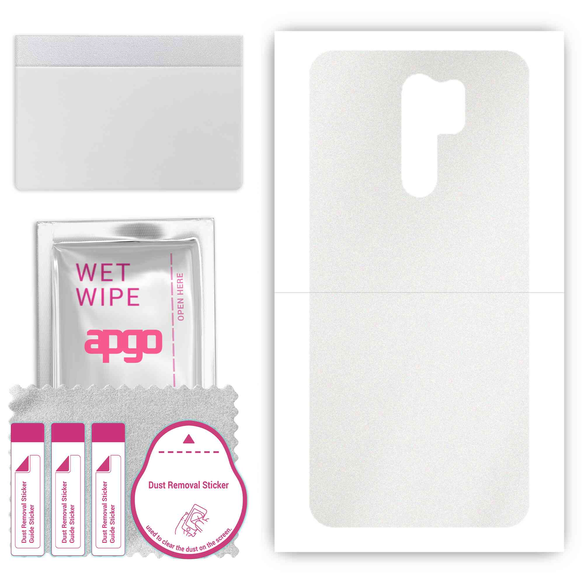 

Apgo Protective Skin Sticker для задньої панелі, сумісний із Xiaomi Redmi 9, Wrap Film, Foil, Vinyl - Pattern Matte Transparent