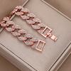 New creative diamond-encrusted personalized Cuban chain zinc alloy jewelry decorative Cuban bracelet jewelry