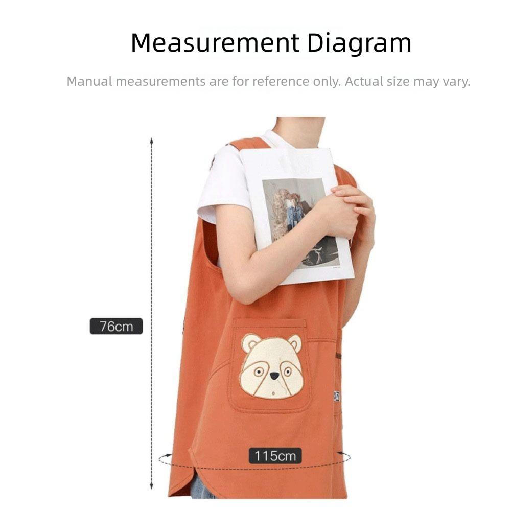 Cotton Stain-Resistant Apron Vest Style Breathable Anti Dirty Vest Bear Pocket Coffee House Uniform Clothing Accessories