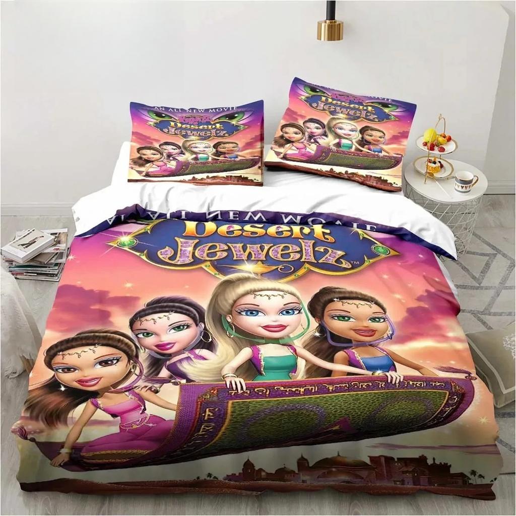 Kreslený B-Bratz 3D Tisk Kawaii Dívčí Ložní Souprava Jednolůžko Twin Full Queen King Size Ložní Souprava Dospělý Dítě Dívky Ložnice Ložní Prádlo Dárek