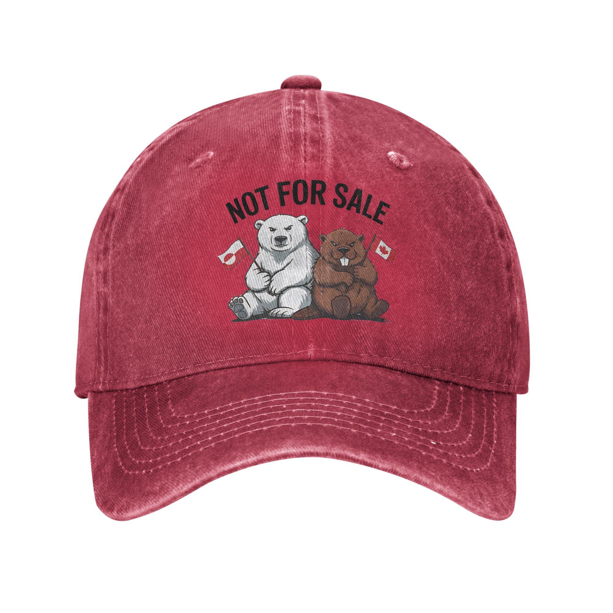 

Canada Is Not For Sale, Greenland Is Not For Sale Sun Baseball Cap Men Adult Washed Trucker Hat Sunscreen Baseball Caps One Size красный