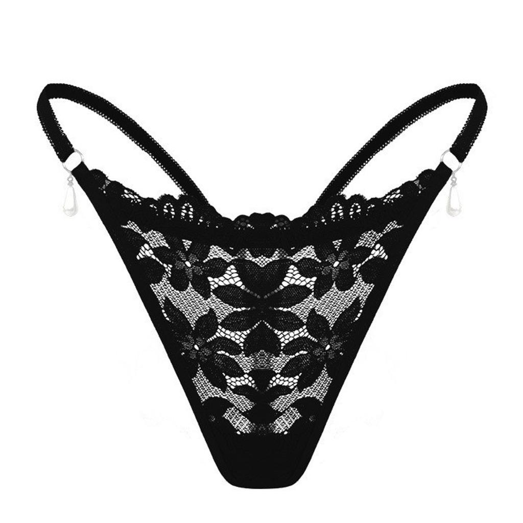 Women's Panties Lace Low Waist Sexy Thong Underwear  Solid Color Briefs Bikini G-String Ladies Lingerie