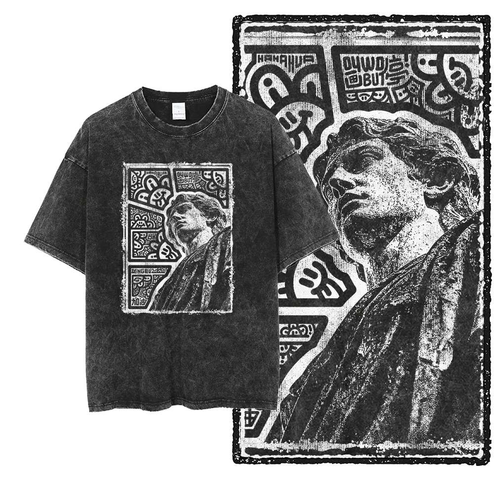 Greek Statue Western Sculpture Vintage Graphic Black Cotton Unisexs Cool Printed TShirt G