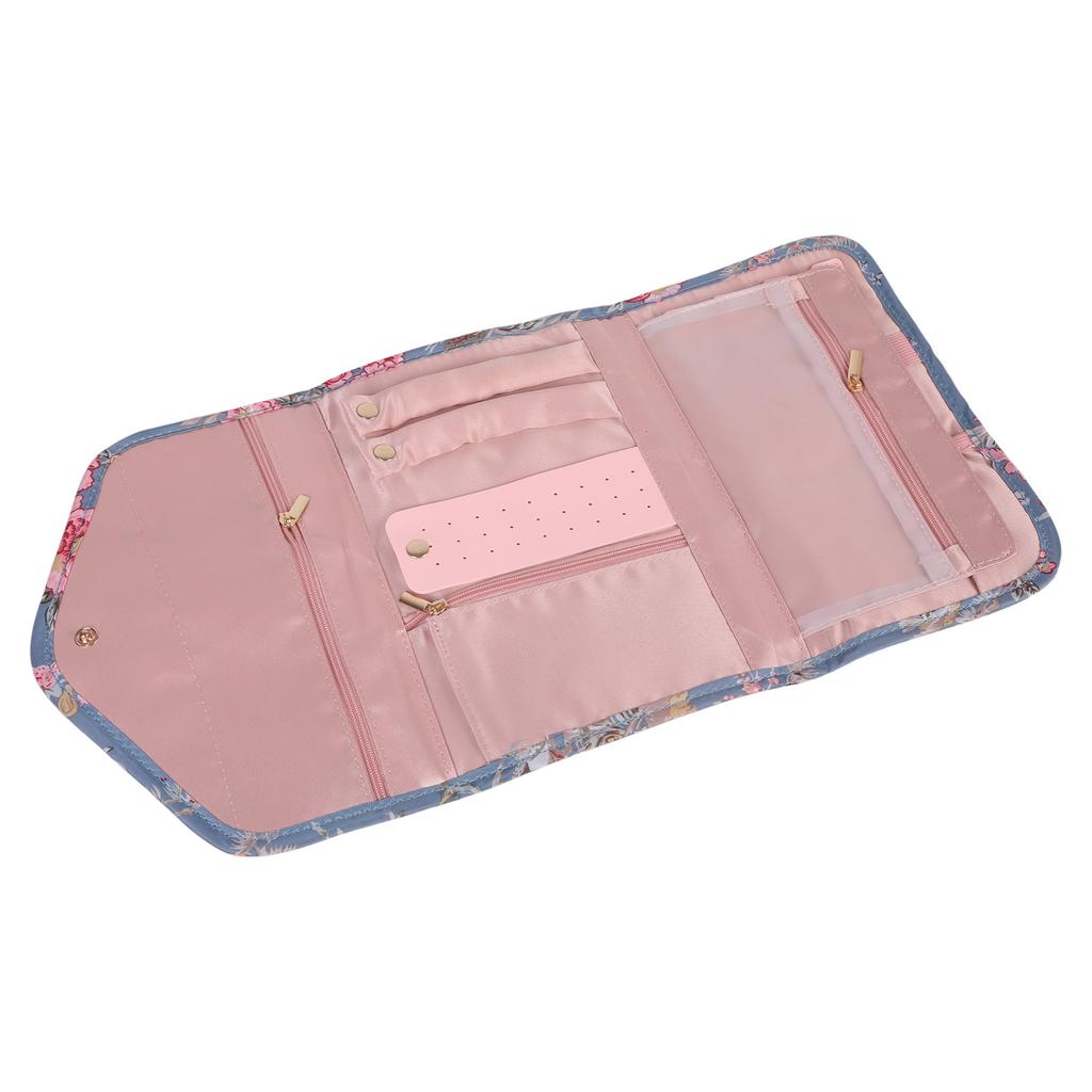 Elegant Jewelry Pouch with Multiple Pockets Large Capacity Foldable Bag for Women Fashion Accessories Storage Container