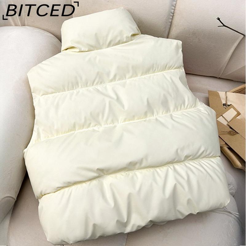 BITCED Women's Short-Length Autumn/Winter Cotton Waistcoat - Thickened Padded Vest