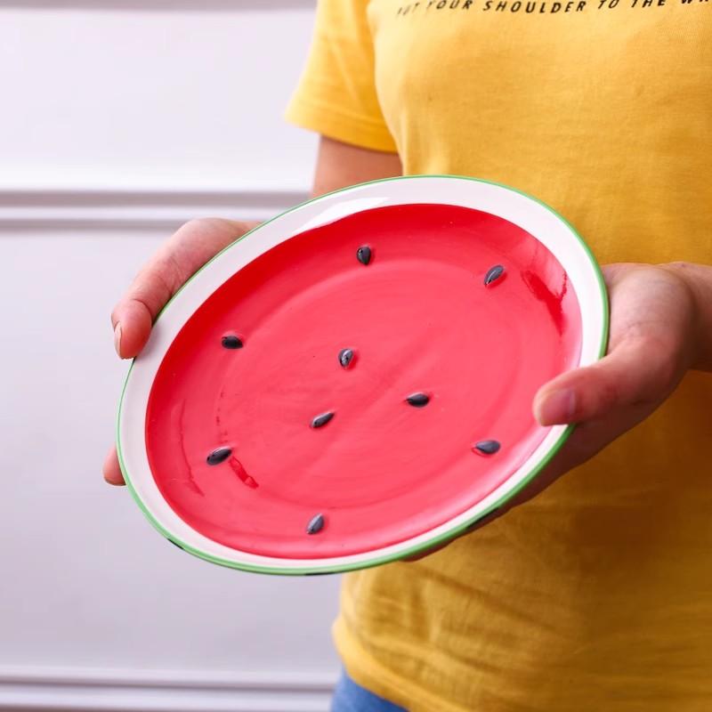 Creative Fruit Appearance Ceramic Plate 2025 New Household 8 Inch Underglaze Color Dining Tableware Hand-painted Round Plate