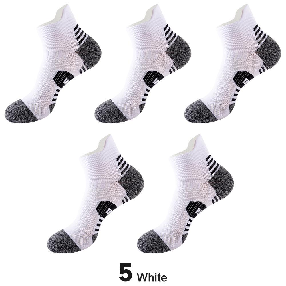 Men's Breathable Sweat-Absorbent Short Socks - Towel Bottom, Thickened for Running, Hiking, and Outdoor Sports
