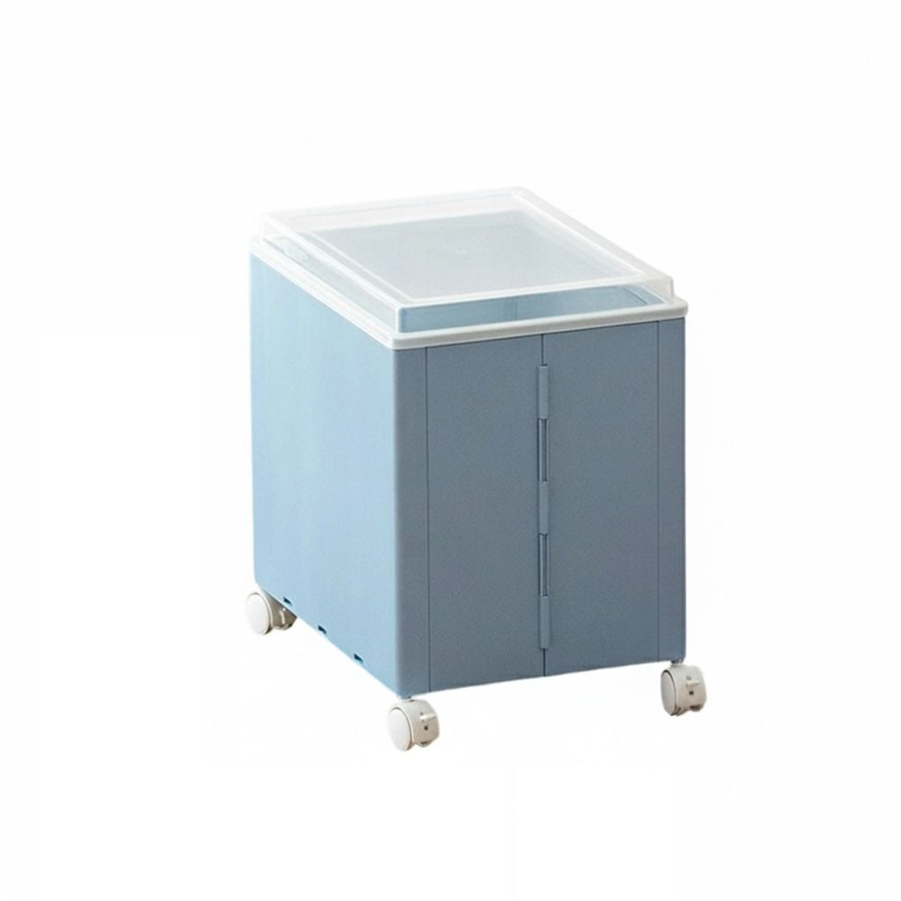 Plastic Book Organizer Foldable with Wheels Stationery Storage Box with Lid Large Capacity Movable Bookshelf Data Storage