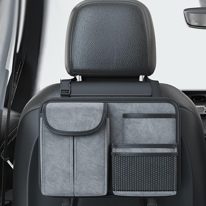 

Сумка-органайзер для хранения на спинку автомобильного сиденья, многофункциональная, креативная, держатель для салфеток, зонт, мобильный телефон, дорожный кожаный чехол серый