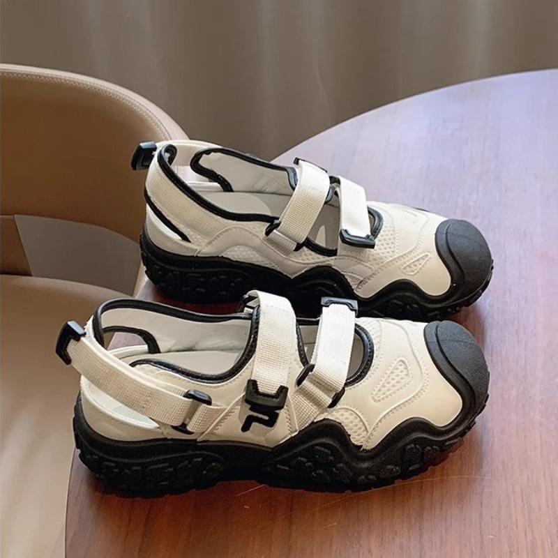 Ugly cute thick-soled bag head sandals for women in summer wear new breathable hollow sports dad hole shoes