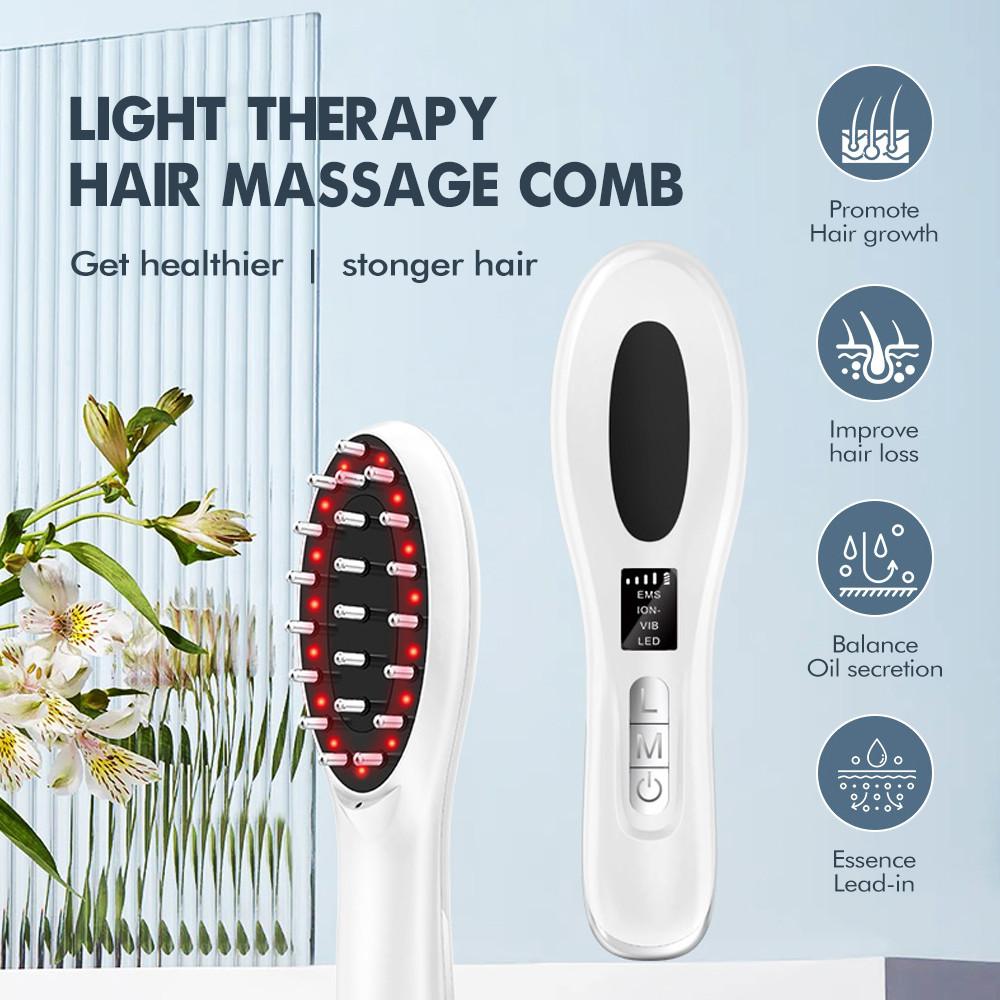 Portable Electric Head Massage Comb Infrared Hair Growth Comb Scalp Applicator Essential Oil Liquid Guide Comb Head Care Tools