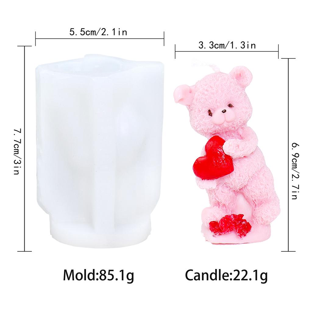 3D medvídek silikonová forma na svíčky zvířátka roztomilý pár medvídků forma na epoxidovou pryskyřici domácí dekorace nástroje na výrobu mýdla romantický svatební dar