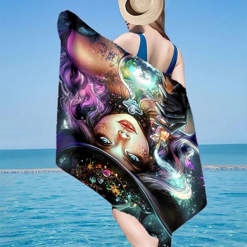 Witchcraft In The Moonlight Beach Towel, Super Soft Microfiber, Gift for Her/Him, Birthday, for Pool, Beach, Travel, Home Decor Fan Gifts