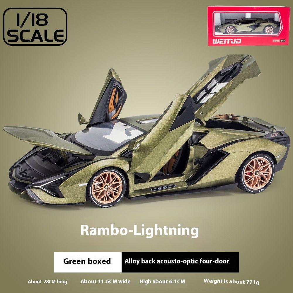 1/18 Lamborghini SIAN Lightning FKP37 Supercar Alloy Diecast Model Hight Simulation Sound Light Toy Holiday Gifts for Children Collection