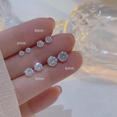 Orecchini unisex rotondi in argento 925 con zirconi - comodi, semplici e versatili da indossare tutto il giorno