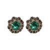 Green Rhinestone Flower Buckle Necklace - Elegant Circle Choker for Women