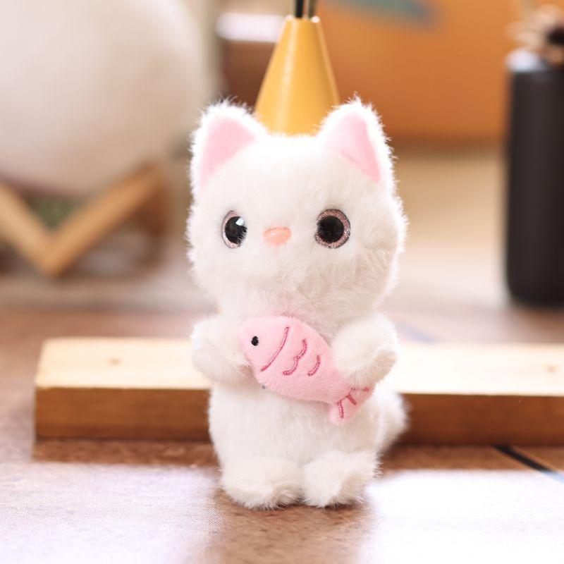 Plush Cat Keychain With Pp Cotton Filling For Bag Decoration And Gift Idea