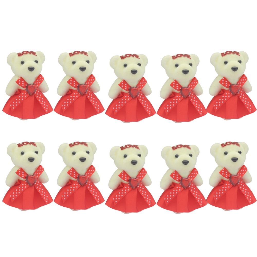 10pcs/set Plush Doll Mini Bear Flower Bouquet Plush Animal Cartoon Bouquet Doll Graduation Gifts