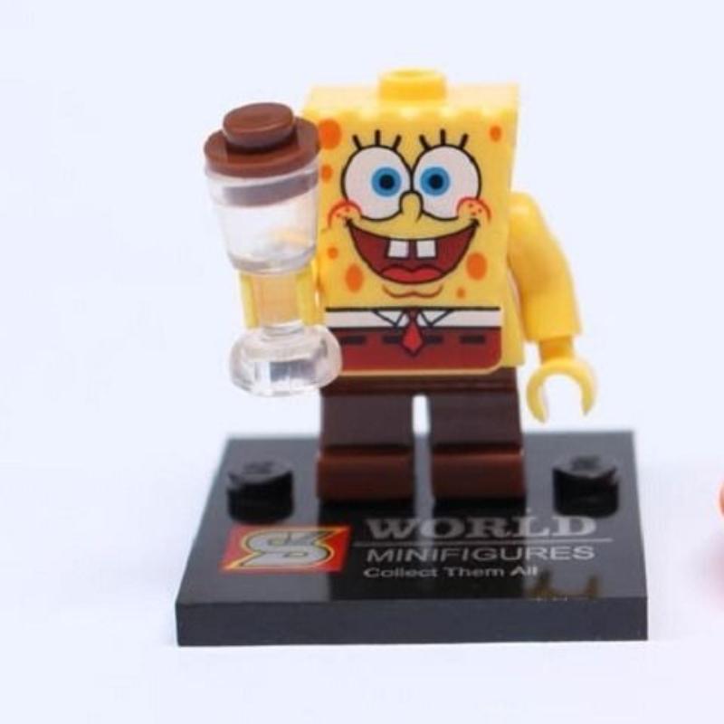 Spongebob Patrick Star Blocks Cartoon Anime Assembled Model Small Building Blocks Children Cute Boys Girls Educational Gifts