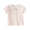 DAVE&BELLA Girls' Floral Print Polo T-Shirt