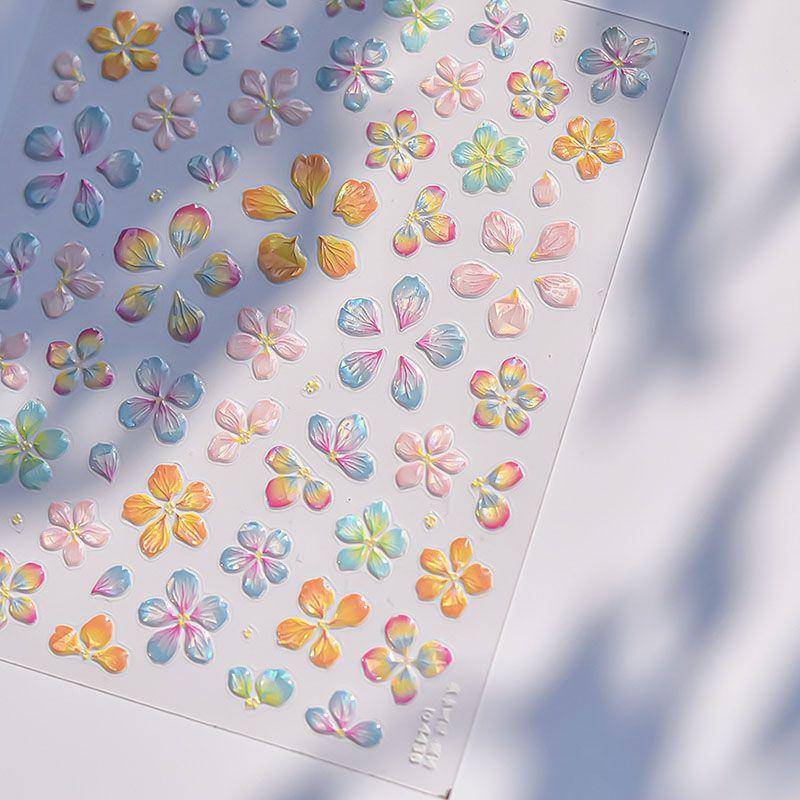 

Jelly Five-Petal Flower Nail Sticker Tomoni Relief 5D Adhesive Japanese Online Celebrity Ins Nail Sticker Decoration As bright as summer flowers 4436((Jelly))