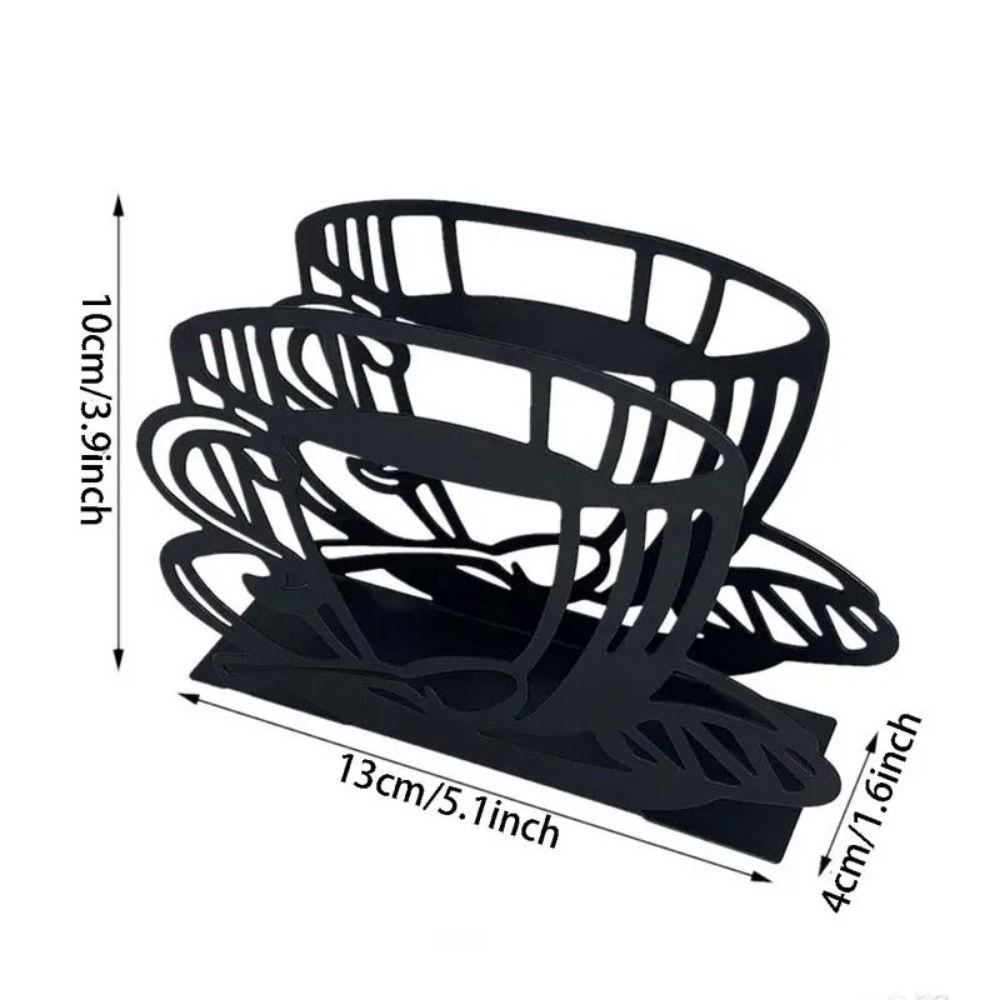 Metal Paper Towel Storage Coffee Cup Shape Standing Napkin Dispenser  Table
