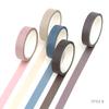 5pcs*5m Solid Color Bullet Journaling Adhesive Tapes Scrapbooking Sticker Masking Tapes Washi Tape Set Stationery Tapes