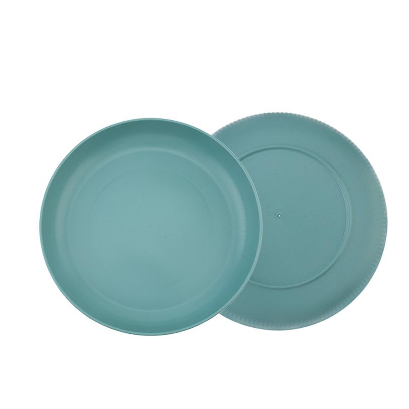 4pcs 8.9 Inch Unbreakable Lightweight Plates Wheat Straw Fiber FoodGrade Mixed Color Deep Plates Microwave and Dishwasher Plates
