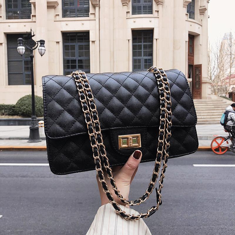 

Женская сумка новая мода ромбовидная цепочка на плечо популярная мода с кроссбоди женская сумочка one size fits all чёрный