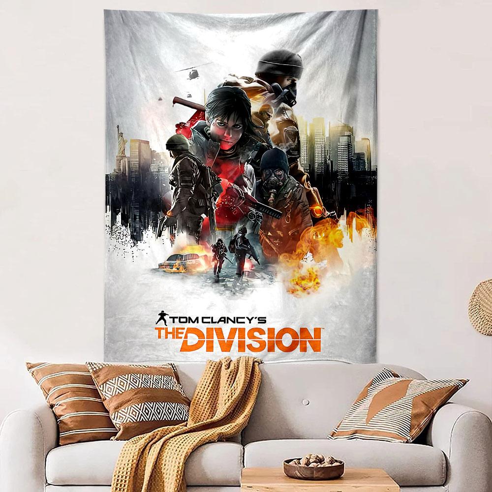 Tom Clancy's The Division Tapestry Wall Hanging, Post Apocalyptic Game Art, Gamer Wall Decor for Bedroom Living Room Man Cave