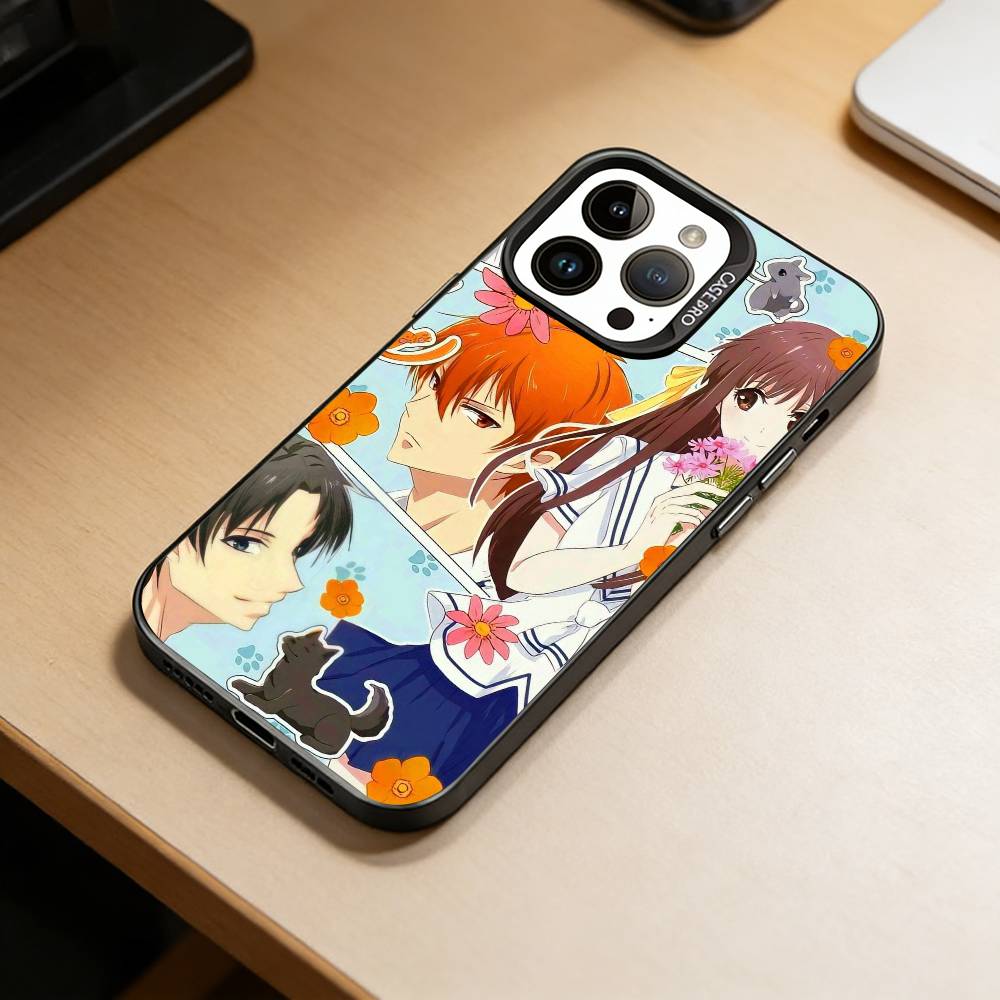 

Anime healing F-Fruits B-Basket Phone Case For iPhone 17,16,15,14,13,12,11 Plus,Pro Max,XS,Colorful Silver Black Cover iPhone14ProMax