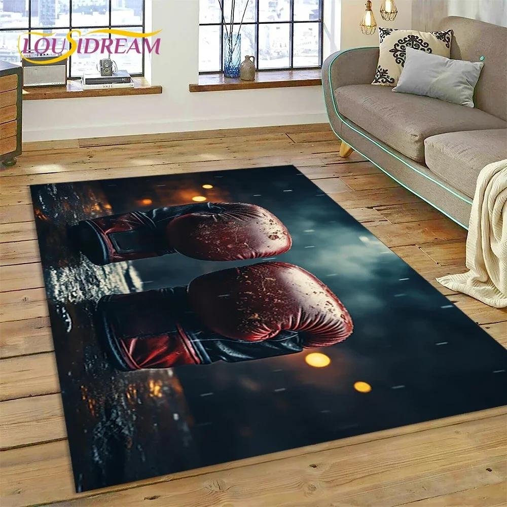 Boxerské rukavice Boxer Fight Kreslený koberec Koberec do obývacího pokoje Ložnice Domácí dekorace, Podložka na podlahu Protiskluzová Dekorace na pohovku Rohožka