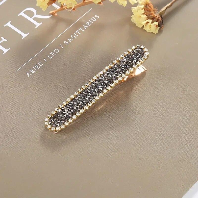 Fashionable Hair Clips for Woman Fine Rhinestone Grains Metal Spring Alligator Clip Woman Hair Accessories