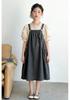 Girls' Bubble Sleeve Strappy Dress Set - 2026 New Summer Style, Medium & Large Cotton Skirt, Solid Color Sweet Two-Piece.