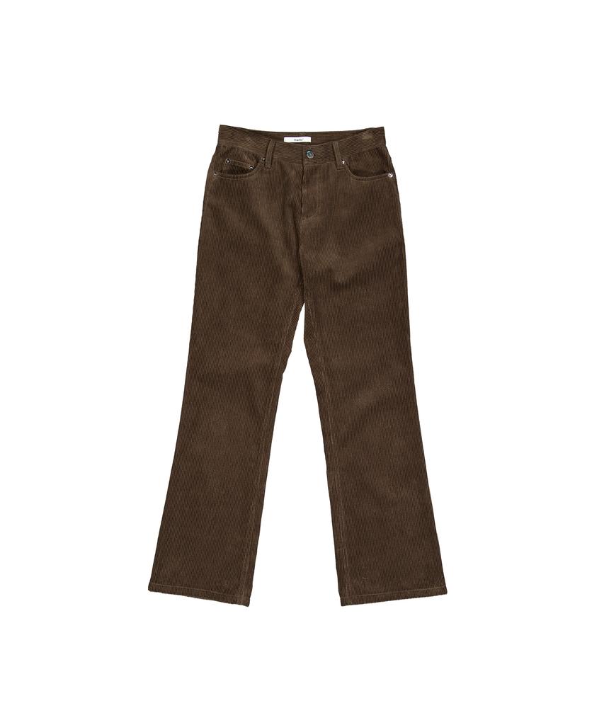 Peulaentigseobiseu Corduroy Bootcut Slacks - Khaki Brown