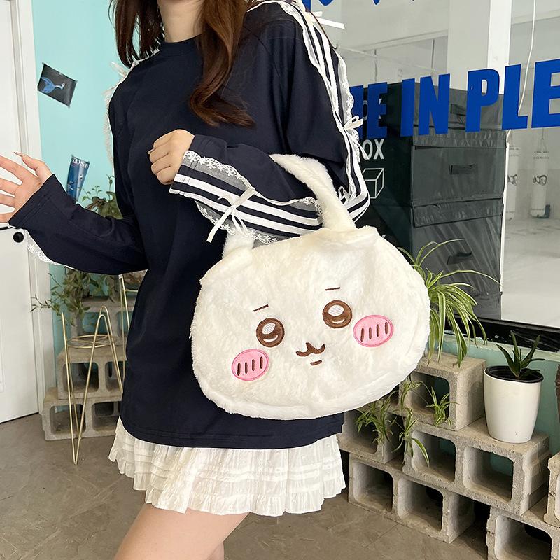 Children's shoulder bag cute cartoon chiikawa Kohachi Iusaki plush handheld change bag tide