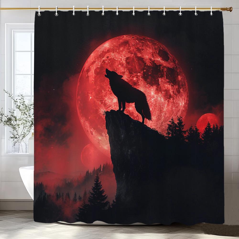 Leopards, Tigers, Wolves,Flower Animals Shower Curtain, Bathroom Shower Curtain, Waterproof Shower Curtain With Hooks