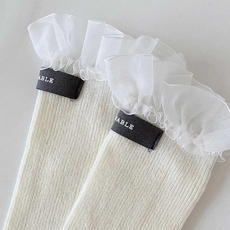 Women's Summer Ankle Socks Summer Crew Socks Lace Middle Tube Socks Japanese Style Cute Boot Socks Streetwear Gift