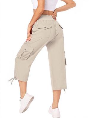 Lässige Damen-Cargo-Hose mit lockerem Schnitt, Kordelzug und mehreren Taschen