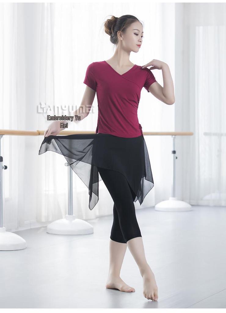 Women's V-Neck Modal Long Sleeve Dancewear Top for Latin & Ethnic Dance Practices