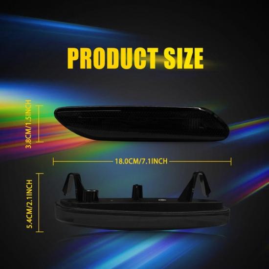 2X Smoked Side Marker Signal Light Housings For 2011-2016 MINI Cooper R60 R61 EA
